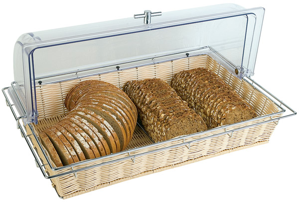 Buffetkorb 56,5 x 36 cm, H: 10 cm, PP, verchromtes Drahtgestell