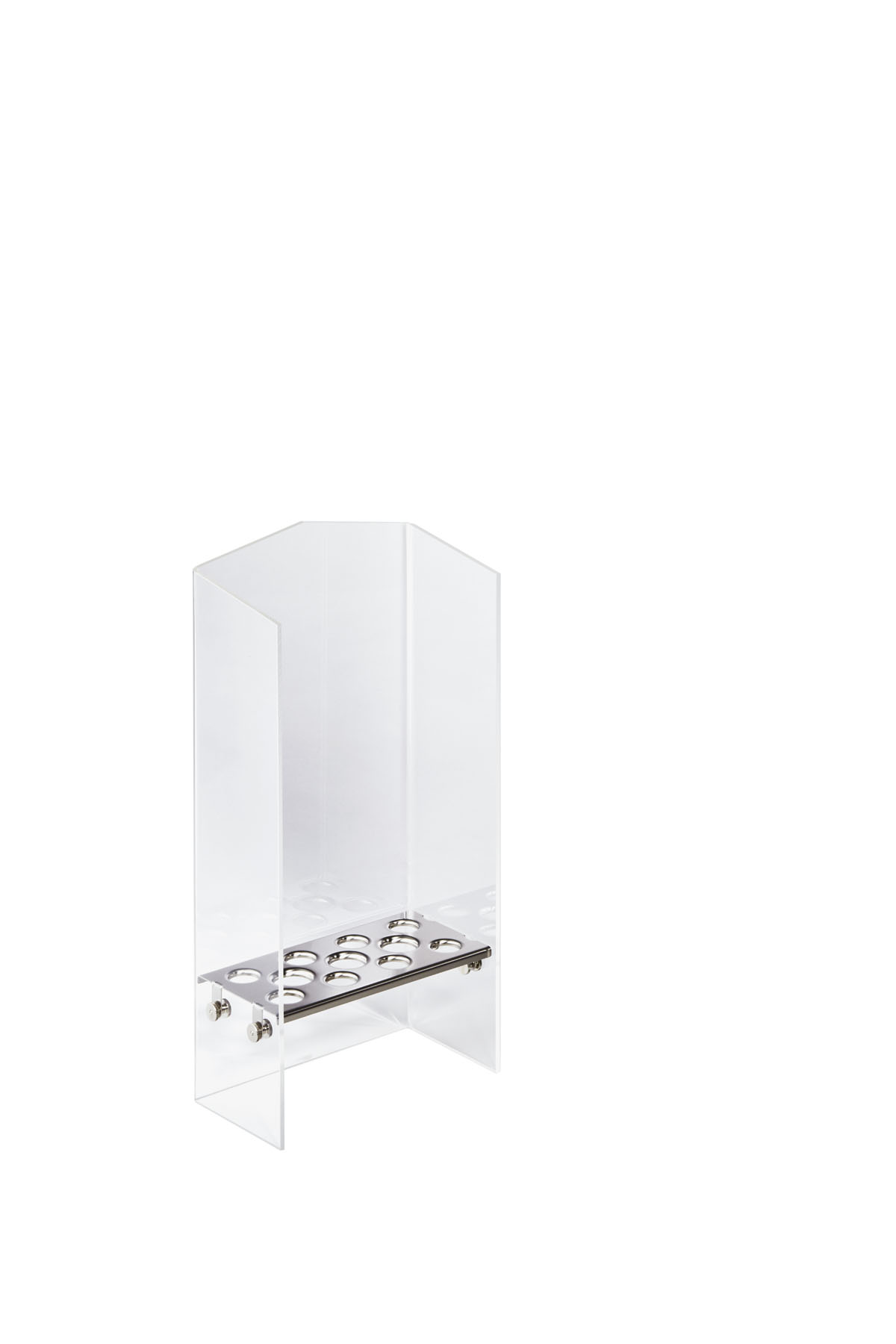 Eishörnchensilo - Modell 508A, Plexiglas, EdSt., Löcher: 8 x D: 26 mm, 3 x D: 31 mm, LxBxH: 250 x 130 x 500 mm