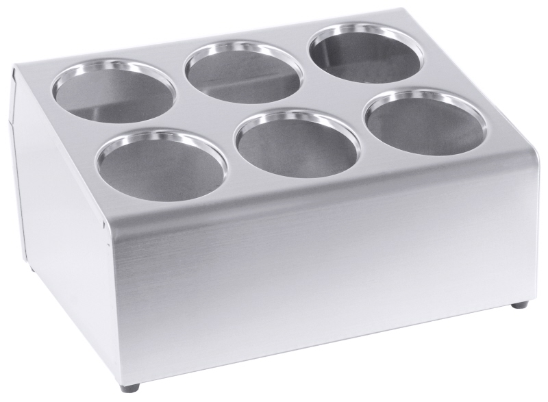 Besteckbehälter, doppelreihig, für 6 Besteckköcher, Edelstahl, 38 x 30 x 20 cm