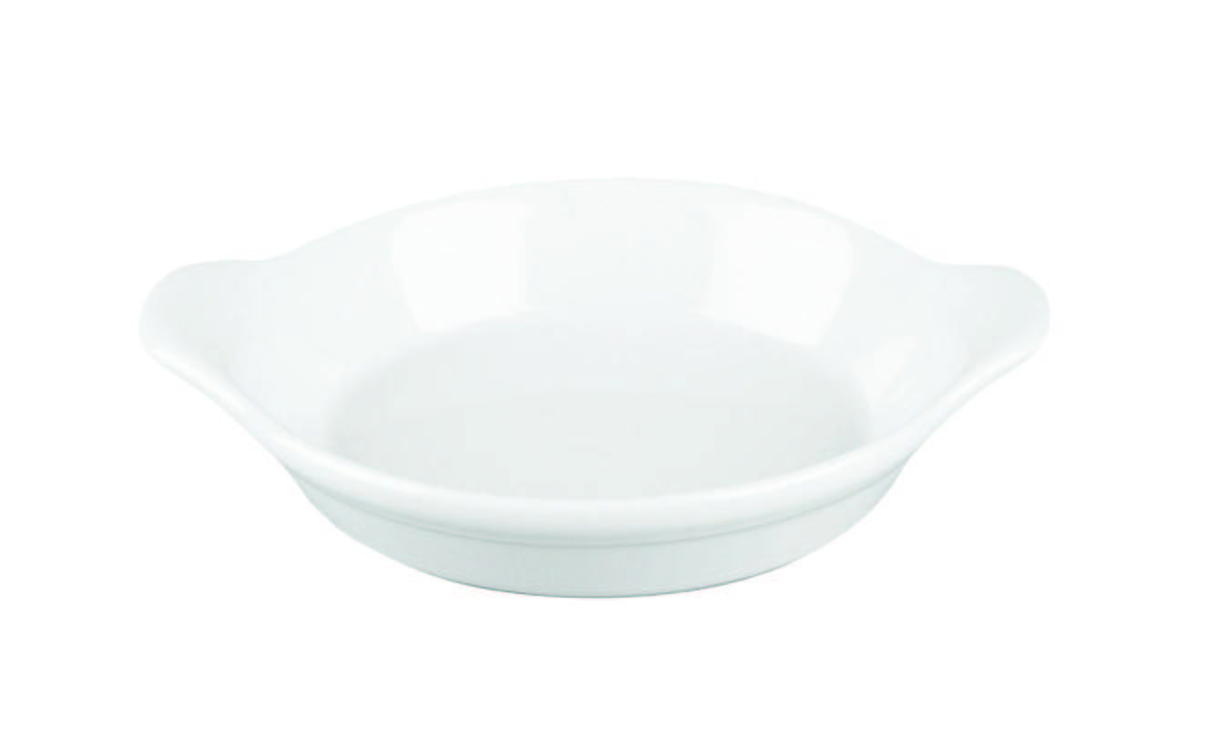 Churchill, Cookware - Mini- Backform rund m. 2 Griffen, uni/ weiss, 12,5 x 15,2 cm/ 0,18 ltr.