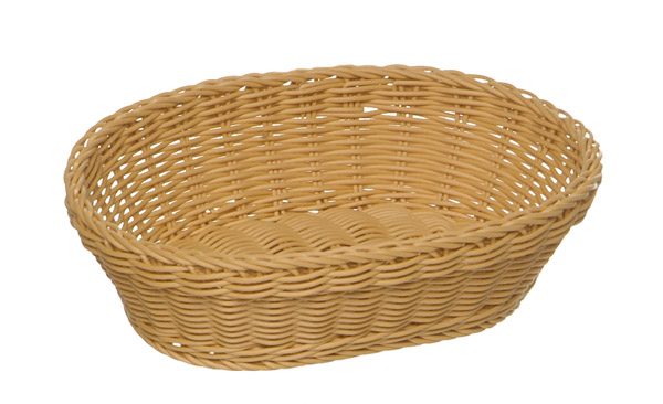 Korb, oval, 25 x 19 cm, H: 6,5 cm PP, Fb. hellbeige