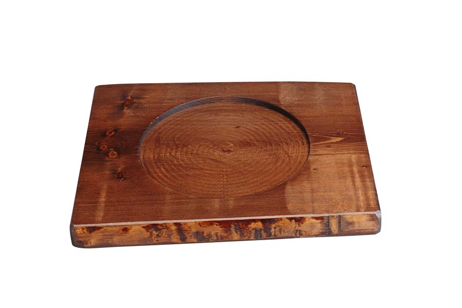 Pfannen-Holzplatzset rustikal, Ausfräsung D: 24 cm, ca. 40 x 33 cm