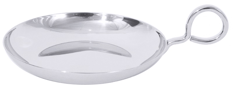 Eisschale mit Griff, stark abgeflachte Form, EdSt., D: 12 cm, H: 2 cm