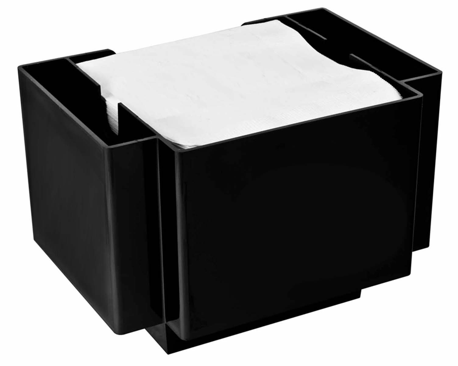 Serviettenhalter, Kunststoff, schwarz, 3-teilig, 24 x 15 x 11 cm