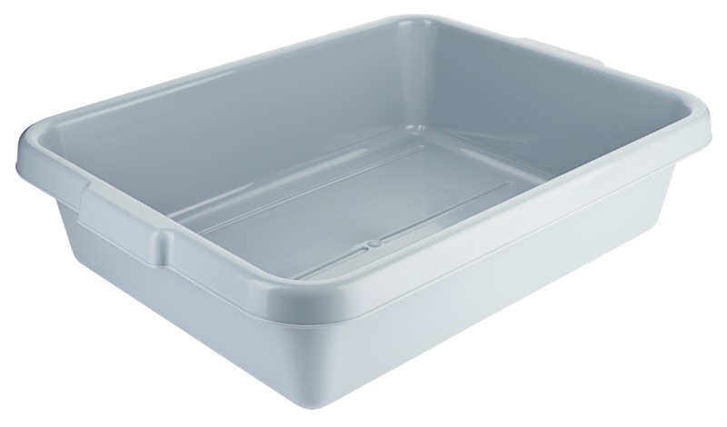 Transport- und Lagerbecken, hellgraues PP, stapelbar, I: 20 ltr., 56 x 42 x 13,5 cm