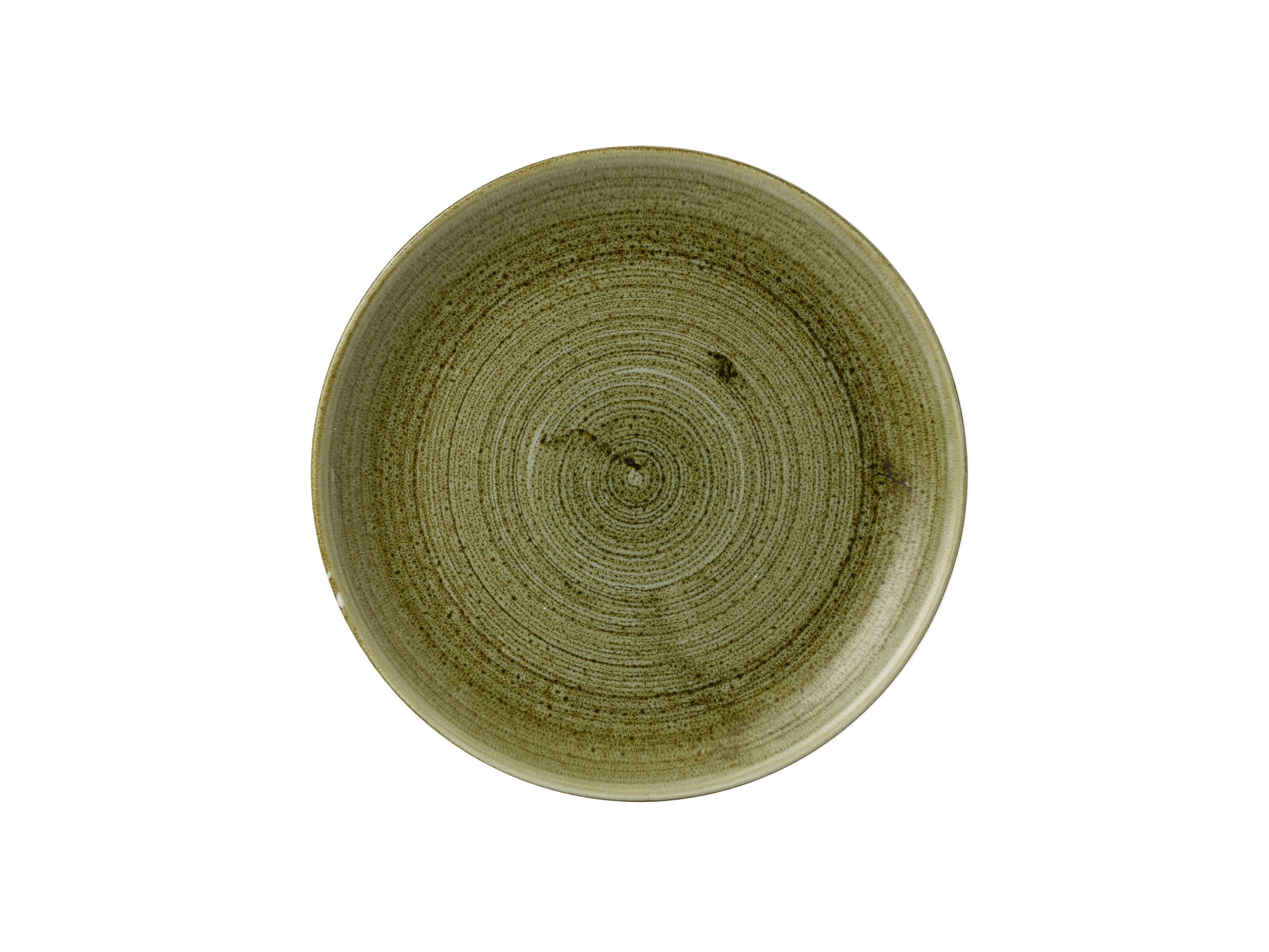 Churchill, Stonecast Plume : Olive - Teller flach Coup, 26 cm